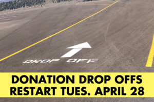 Donation drop offs restart April 28
